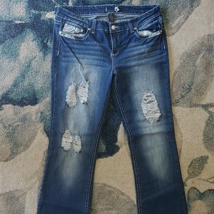 Ripped bootcut jeans